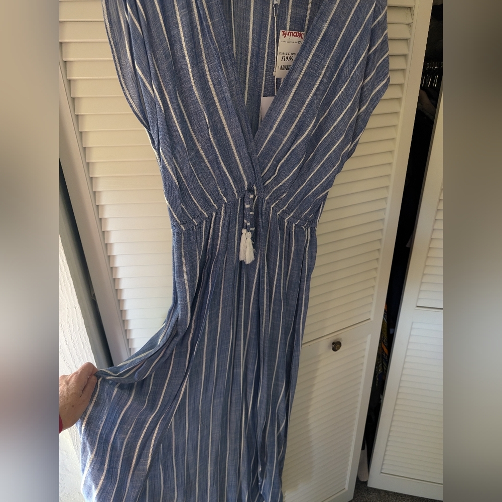 Blue Striped Maxi Dress